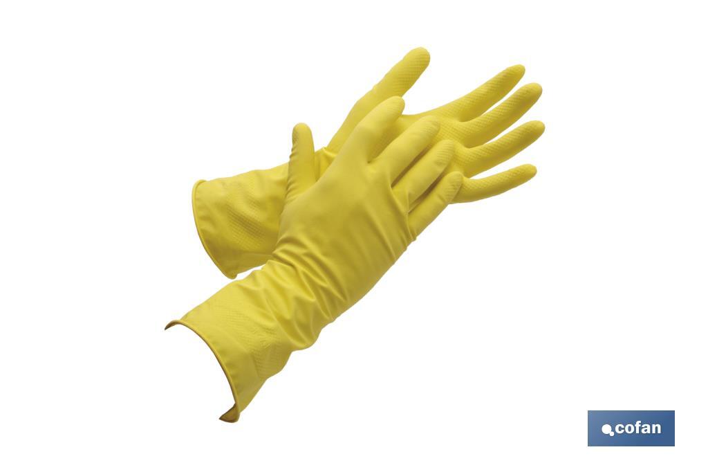 GUANTE DE LÁTEX AMARILLO FLOCADO TALLA 6 VENTA UNITARIA