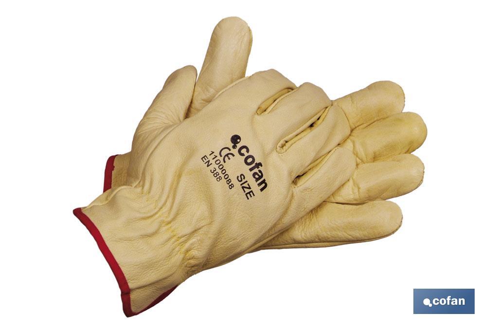 GUANTES PIEL VACUNO AMARILLO T-9