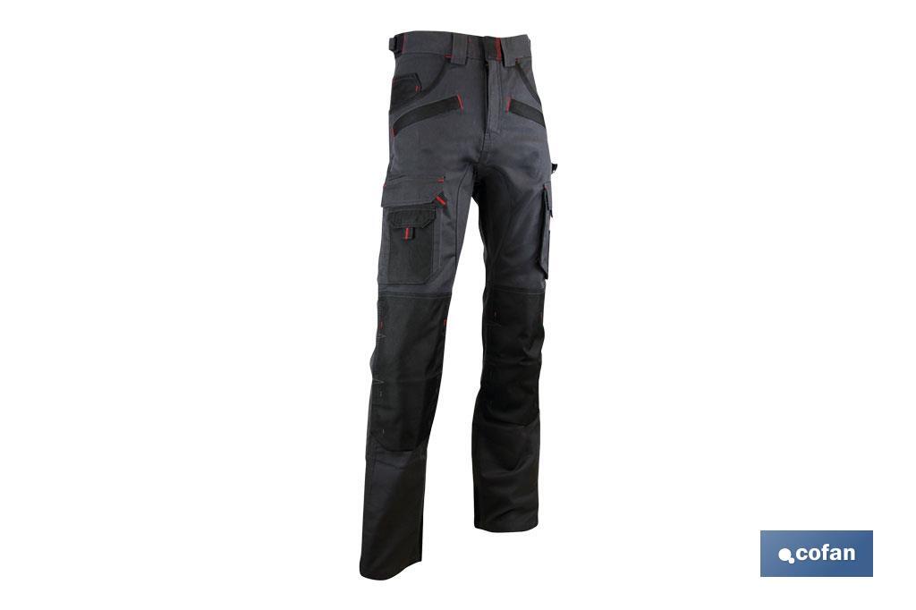 PANTALON TRABAJO MULTIB. CARLSON 300gms/m GRIS-NEGRO T-64