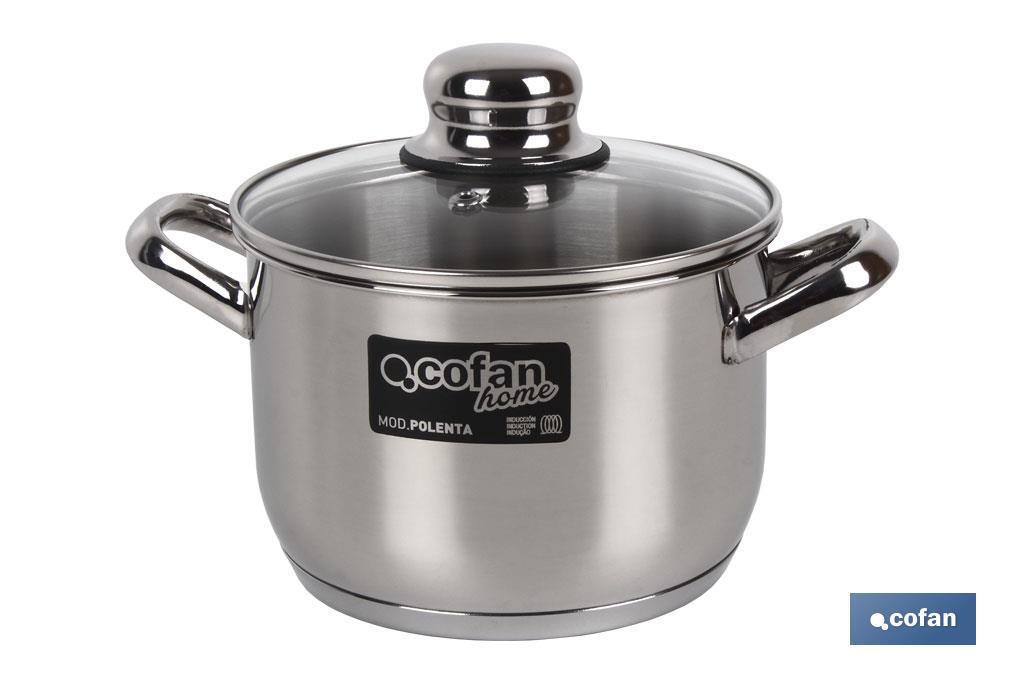 CACEROLA INOX INDUC.8.8L MOD POLENTA T/VIDRIO Ø260 MM (PACK: 1 UDS)