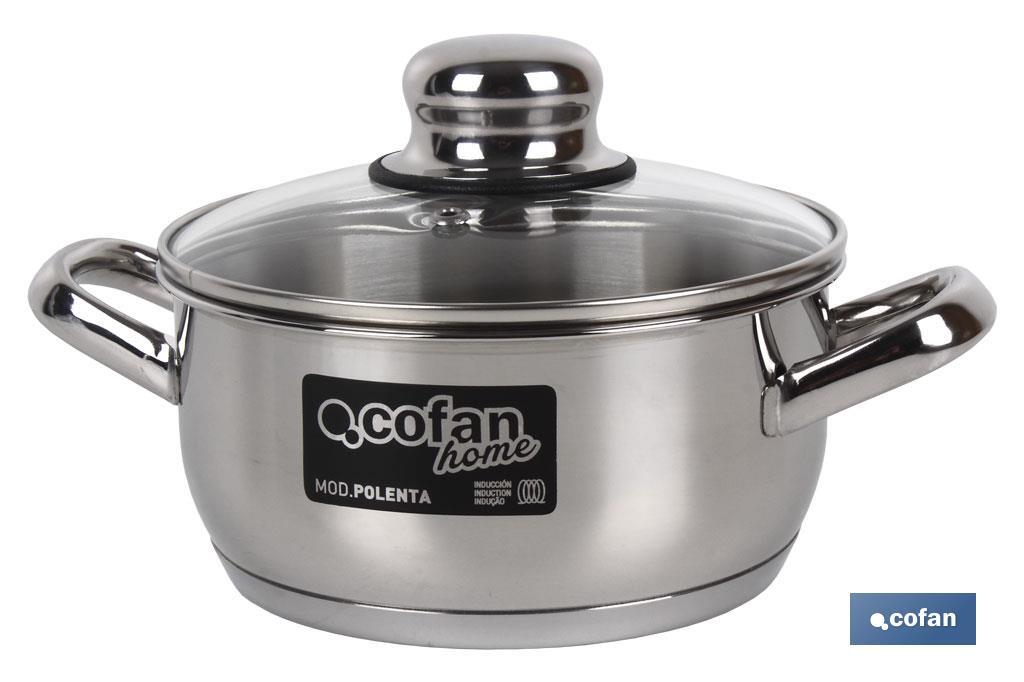 CACEROLA INOX INDUC.1.8L MODELO POLENTA T/ VIDRIO Ø180 MM (PACK: 1 UDS)