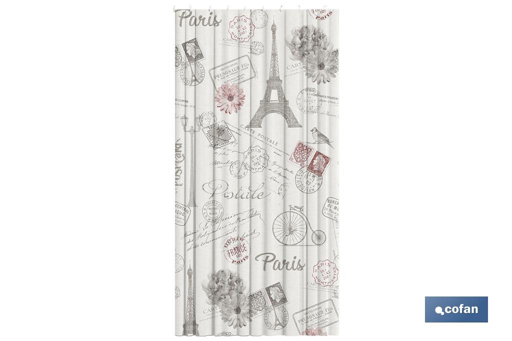 CORTINA DE BAÑO  PARÍS POLIÉSTER  220x200 (PACK: 1 UDS)