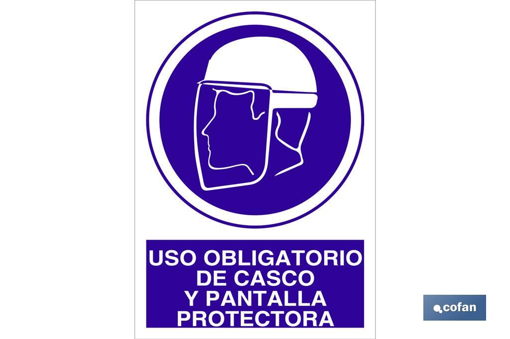 Uso obligatorio de casco y pantalla protectora