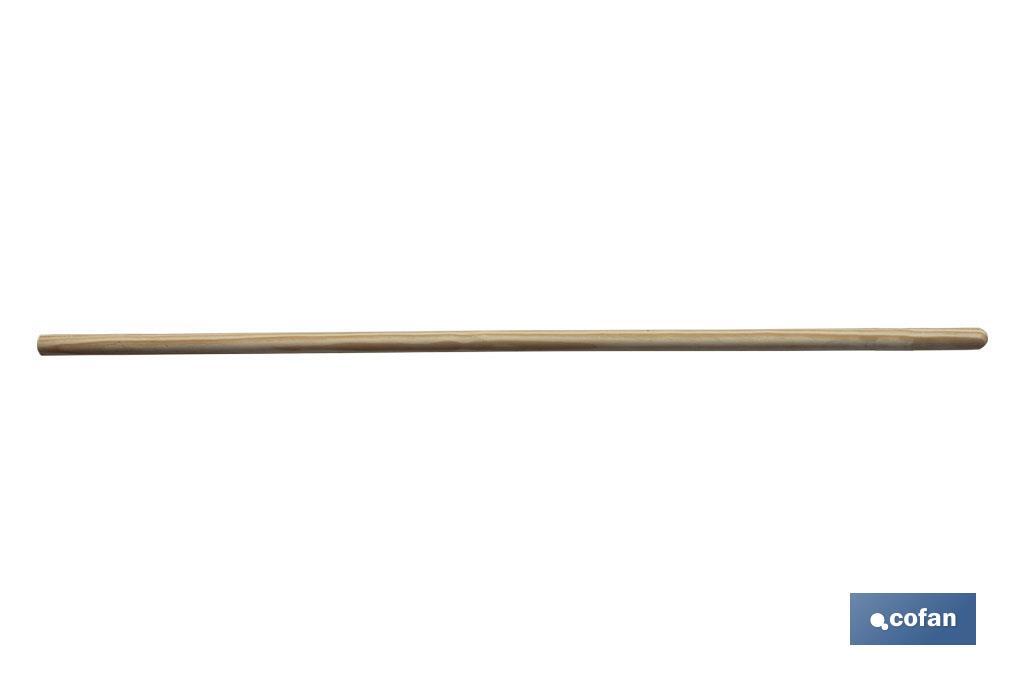 Mango de madera para cepillo barrendero | Medidas de 1,20 m y diámetro 2,8 cm | Extremo con rosca